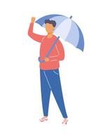 man with umbrella vector