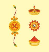 colección de iconos raksha bandhan vector