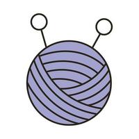 wool ball and pin vector