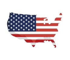 usa flag in map vector
