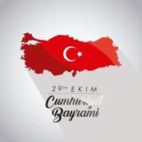 cumhuriyet bayrami celebration lettering vector