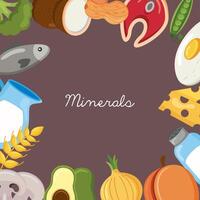 minerals ingredients frame vector