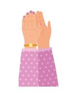female hands clapping vector