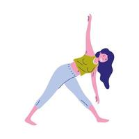 woman practicing exercise vector