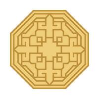 korean pattern octagon form vector