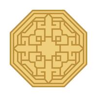 korean pattern octagon form vector