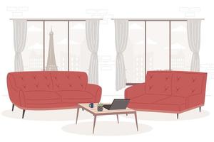 red couches in room vector