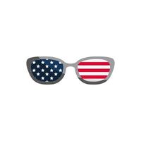 sunglasses with usa flag vector