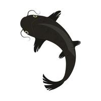 black koi fish vector