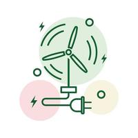 icono de molino de viento de energía vector