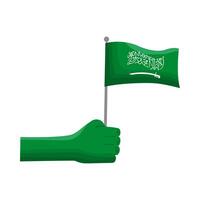 hand with saudi flag vector