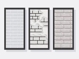 three gray walls structures vector