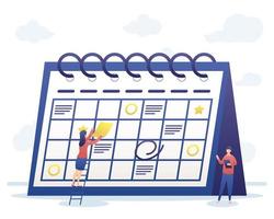 people with calendar planning vector