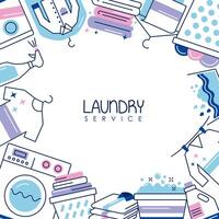 laundry service frame vector