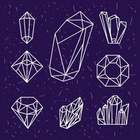 crystal eight gems vector