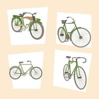 four cycling sport icons vector