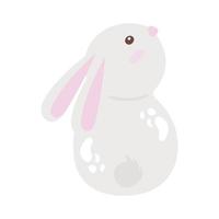 cute white rabbit vector