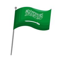 saudi flag in pole vector