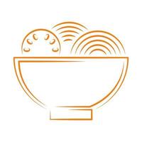 noodles bowl icon vector