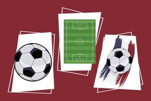 tres iconos de futbol vector