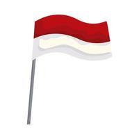 bandera de indonesia ondeando vector