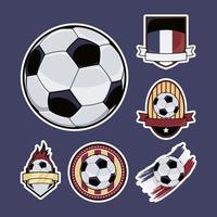 six soccer icons vector