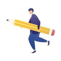 Businessman with pencil vector