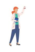 female scientist with clipboard vector