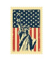 sello postal de Estados Unidos vector