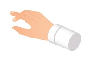 isometric hand pointing something vector