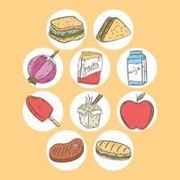 diez iconos de comida rápida