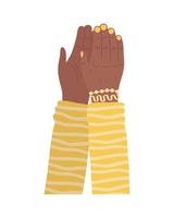 female black hands clapping vector