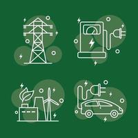 four energy icons vector