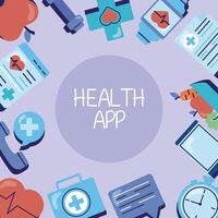 health app frame vector