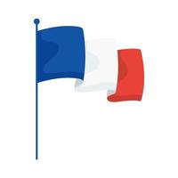 bandera de francia en el poste vector