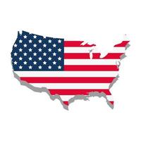 usa flag in map vector