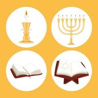 four yom kippur icons vector