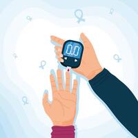 glucometer test hands human vector