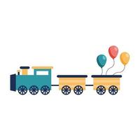 train with balloons helium vector