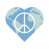 world heart with peace vector