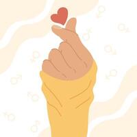 hand with heart vector