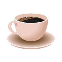 coffee cup and dish vector