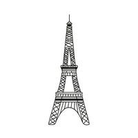 punto de referencia de la torre eiffel vector