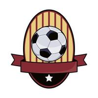 emblema de futbol con globo vector