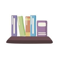 Books on shelf vector