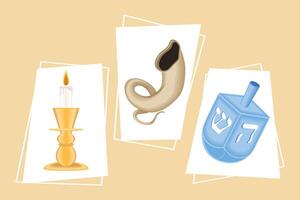 three yom kippur icons vector