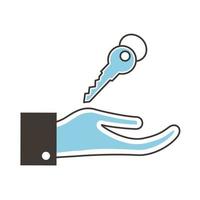 hand lifting key vector