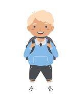 blond schoolboy character vector