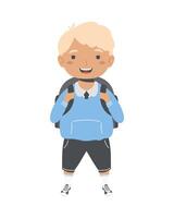 blond schoolboy character vector