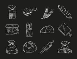 breads sketch set vector